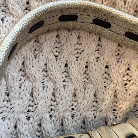 Vintage VERSACE Hobo Beige‎ Leather Suede Fringe Tassel Fringe Hand Bag Tassle - Picture 6 of 15